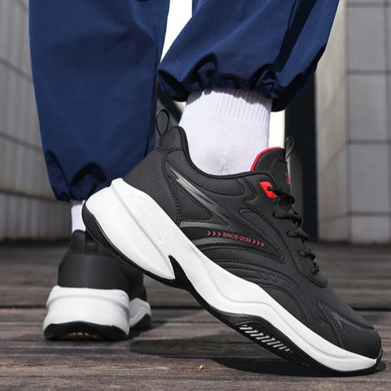 Men's Sports Shoes Autumn-winter Multi-color Soft Sole Low-top Round Toe Anti-slip High-quality Large Size Lace-up Casual Shoes